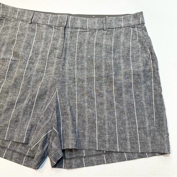 Lane Bryant Gray Linen Blend Shorts
White Stripe Mid Length, Size 22 Coastal - Picture 3 of 8